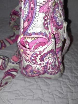 Vera Bradley Paisley Meets Plaid Crossbody Shoulder Bag Pink Floral Purse 10x8x4 - Thumbnail 7