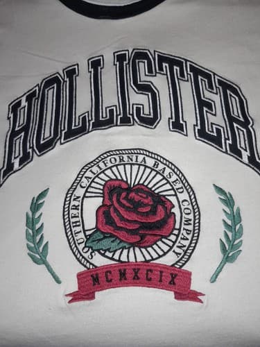 HOLLISTER T Shirt Mens Small White Logo Graphic California Coastal Tee - Image 1
