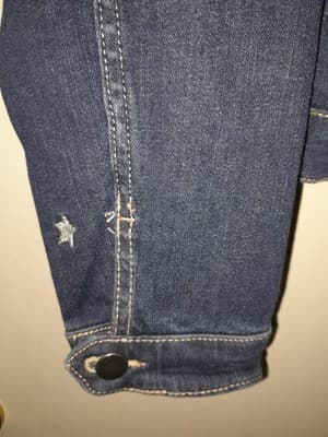 WONDER NATION Denim Jacket Girls XXL Blue Star Print Button Front Jean Rodeo - Thumbnail 4