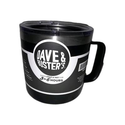 DAVE & BUSTERS Insulated Mug 16oz Black Stainless Steel Coffee Cup NEW - Image 1