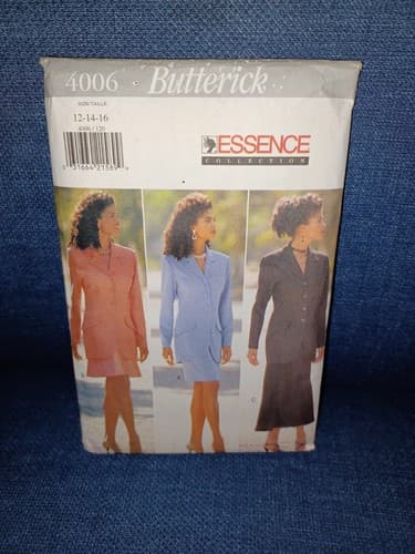 Butterick 4006 Pattern Ms ESSENCE Collection Below Hip Jacket Top Skirt 12 14 16 - Image 1