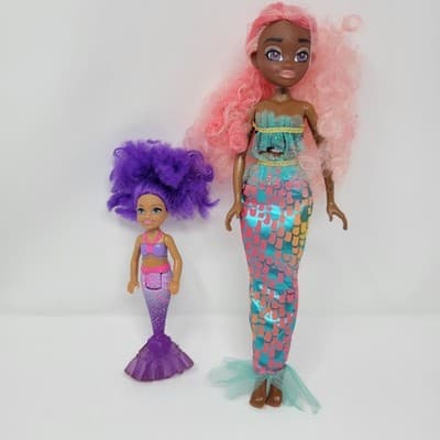 Barbie Chelsea Dreamtopia Purple Mermaid & Hairmazing Mermaid Doll Lot Bundle - Image 1