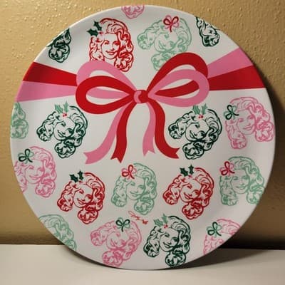 Dolly Parton Melamine Tray 14.17" Round Holiday Gift Collectible - Image 1