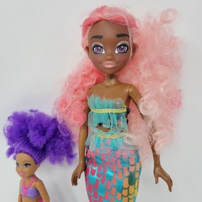Barbie Chelsea Dreamtopia Purple Mermaid & Hairmazing Mermaid Doll Lot Bundle - Thumbnail 3