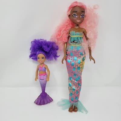 Barbie Chelsea Dreamtopia Purple Mermaid & Hairmazing Mermaid Doll Lot Bundle - Thumbnail 2