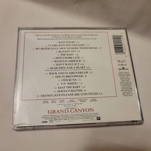 Grand Canyon Soundtrack CD 1991 James Newton Howard Milan RCA BMG - Thumbnail 3