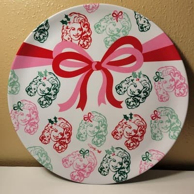 Dolly Parton Melamine Tray 14.17" Round Holiday Gift Collectible - Thumbnail 2