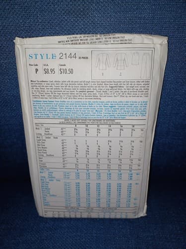 RARE STYLE 2144 Pattern Jacket Skirt Pants Sizes 8 10 12 14 16 18 UNCUT FF - Thumbnail 2