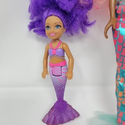 Barbie Chelsea Dreamtopia Purple Mermaid & Hairmazing Mermaid Doll Lot Bundle - Thumbnail 4