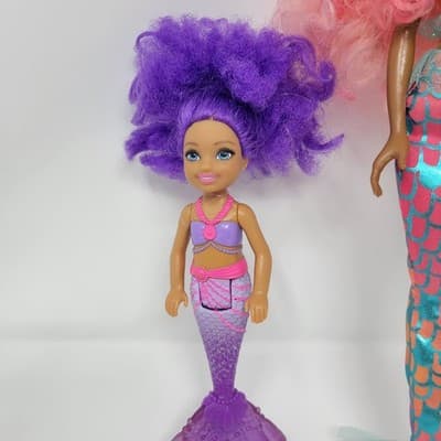 Barbie Chelsea Dreamtopia Purple Mermaid & Hairmazing Mermaid Doll Lot Bundle - Thumbnail 5