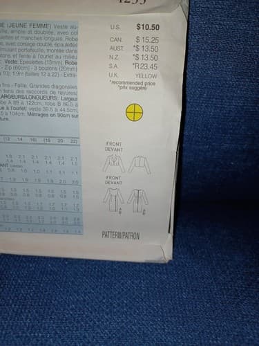 Butterick 4233 Pattern Misses Jacket & Dress loose Fitting Lined 12 14 16 Rare - Thumbnail 4