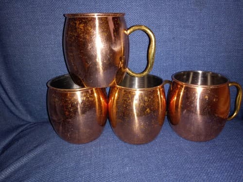 4x Moscow Mule Copper Mugs Cups Set Of Four - Image 1