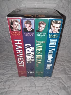 James Dean Rarities 1996 VHS 4 Tape Set Included The James Dean Story New Sealed - Thumbnail 2