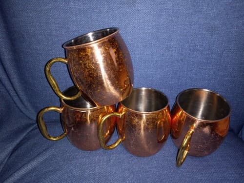 4x Moscow Mule Copper Mugs Cups Set Of Four - Thumbnail 2