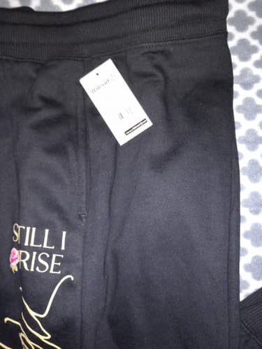 Maya Angelou Still I Rise Black Sweatpants 3XL Draw String 40" Elastic Waist - Thumbnail 3