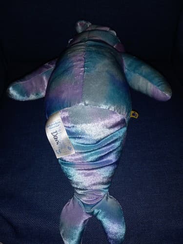 Build A Bear Dolphin Puppet Mermaid Splash 18" Retired Plush Blue Tie Dye BABW - Thumbnail 5