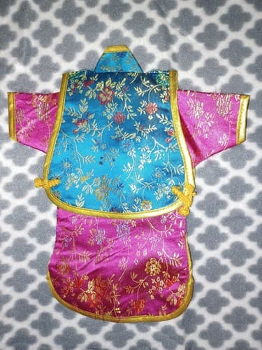 NEW Wine Suits Asian Geisha 2 Piece Kimono Dress Wine Bottle Cover Pink & Blue - Thumbnail 2