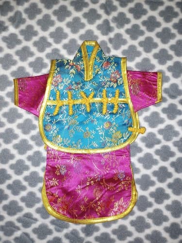 NEW Wine Suits Asian Geisha 2 Piece Kimono Dress Wine Bottle Cover Pink & Blue - Image 1