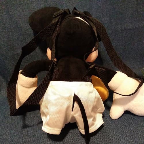 Disney Mickey Mouse Backpack Stuffed Animal Plush 18" w/ Basketball Shorts Rare - Thumbnail 3