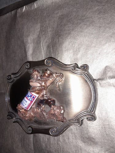 Budweiser Beer - Bud Longneck Cowboy 1978 Raintree Vintage brewery belt buckle - Thumbnail 4