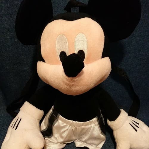 Disney Mickey Mouse Backpack Stuffed Animal Plush 18" w/ Basketball Shorts Rare - Thumbnail 2