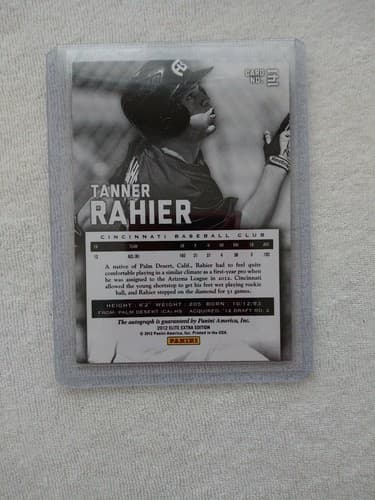 2012 PANINI ELITE Tanner Rahier Baseball Card Autograph 5 of 10 Extra Edition - Thumbnail 5