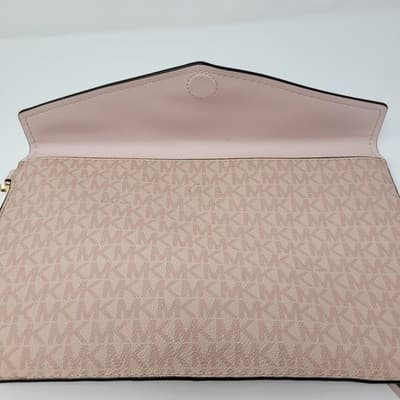 Michael Kors Jet Set Travel Crossbody Wristlet Clutch Set Beige MK Bundle Lot - Thumbnail 13