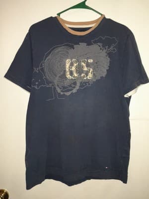 Vintage Tommy Hilfiger 85 Mens Blue T-Shirt Adult Size Large Faded - Thumbnail 3