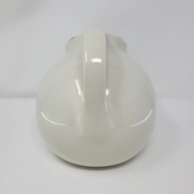 HALL Ceramic Pitcher White Mid Century Modern Creamer USA 633 8in Vintage - Thumbnail 10