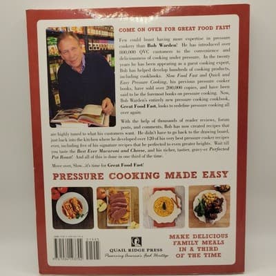 Great Food Fast by Bob Warden Pressure Cooker Cookbook Hardcover - Thumbnail 3