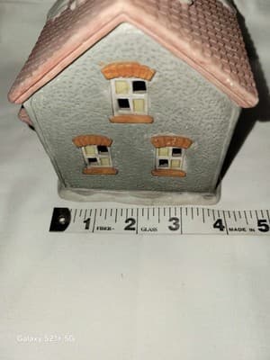 Americana Porcelain Collectible Post Office Christmas Village House No Cord - Thumbnail 7