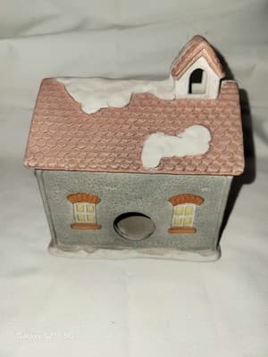 Americana Porcelain Collectible Post Office Christmas Village House No Cord - Thumbnail 5