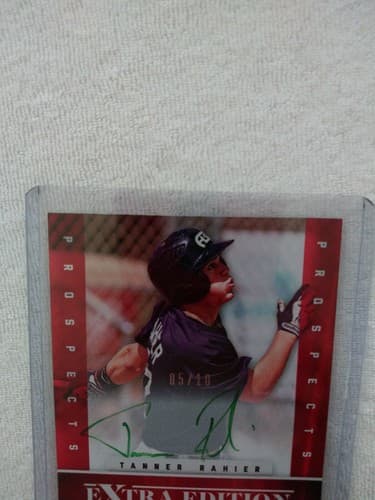 2012 PANINI ELITE Tanner Rahier Baseball Card Autograph 5 of 10 Extra Edition - Thumbnail 3