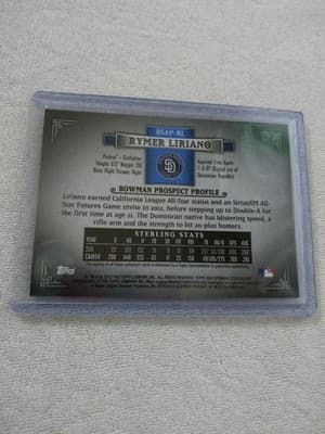 2012 Bowman Sterling RYMER LIRIANO RC Auto #BSAP-RL San Diego Padres Rookie Card - Thumbnail 4