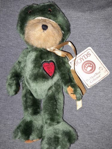 Boyd's Bears Plush Frog Bear F.R.O.G. 1988 2003 9.5” Forever Rely On God - Image 1