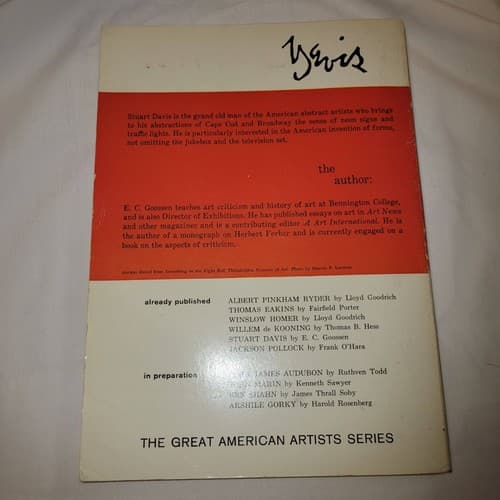 Stuart Davis by E.C. Goossen Great American Artists Series 1960s Art Book - Thumbnail 4