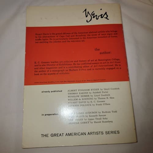 Stuart Davis by E.C. Goossen Great American Artists Series 1960s Art Book - Thumbnail 3