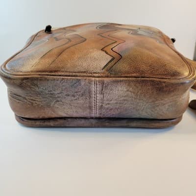 Anuschka Hand Painted Leather Crossbody Bag Vtg Boho Southwest 70s Style Purse - Thumbnail 11