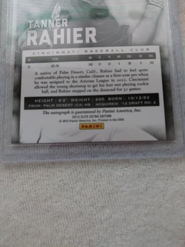 2012 PANINI ELITE Tanner Rahier Baseball Card Autograph 5 of 10 Extra Edition - Thumbnail 7