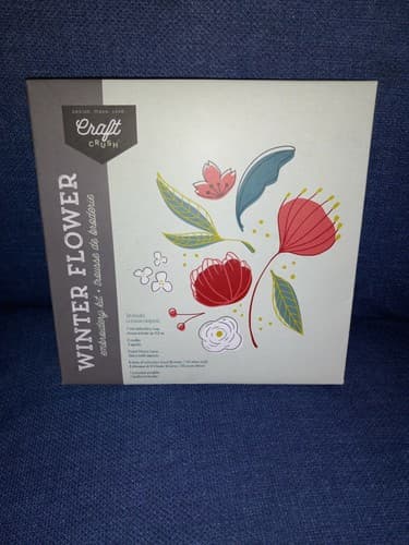 Craft Crush, Winter Flower, Embroidery Kit, Hoops Needles Canvas Thread - Thumbnail 5
