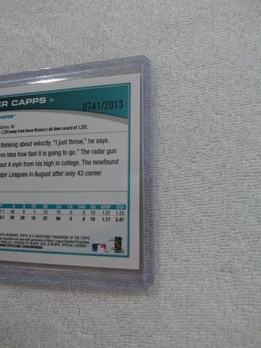 2013 TOPPS Carter Capps Gold RC #157 /2013 Seattle Mariners - Thumbnail 4
