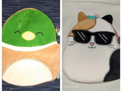 Original Squishmallows Avery the Mallard Duck & Cam the Cat Pencil Zipper Pouch - Image 1