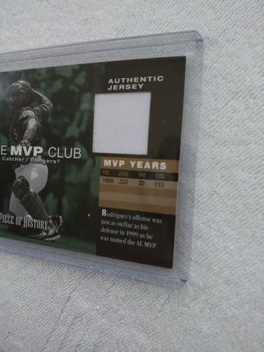 2002 UPPER DECK Piece Of History Ivan Rodriguez MVP Club Jersey Relic #MIR - Thumbnail 2