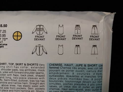 Butterick 6211 Pattern Carole Little Wardrobe actualite Top Skirt Shorts 8 10 12 - Thumbnail 2