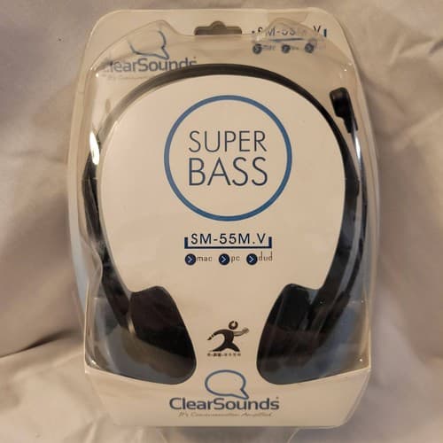 ClearSounds Headphones SM55MV Super Bass Dynamic Bass Vents 32mm 3.5mm New - Image 1