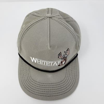 Whitetail Deer Hunting Hat Tan Buck Embroidered Snapback Outdoor Rope Cap - Thumbnail 6