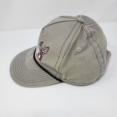 Whitetail Deer Hunting Hat Tan Buck Embroidered Snapback Outdoor Rope Cap - Thumbnail 9