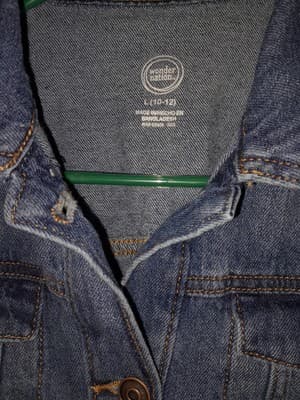 Jean Jacket DYI READY Girls Large 10/12 Wonder Nation Blue Denim Rodeo Time - Thumbnail 3