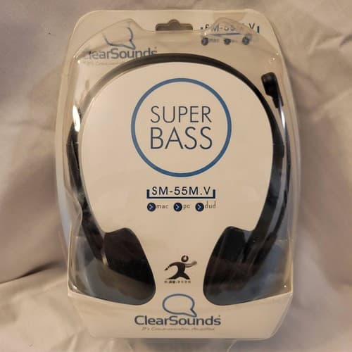 ClearSounds Headphones SM55MV Super Bass Dynamic Bass Vents 32mm 3.5mm New - Thumbnail 2