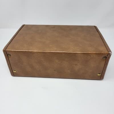 VINTAGE Cassette Tape Storage Case Holds 12 Brown Faux Leather Carry Case - Thumbnail 11